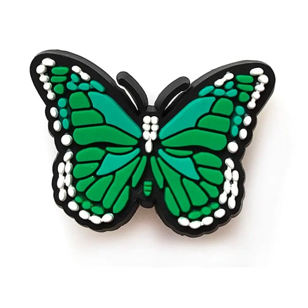 Small Green Butterfly Croc Charm
